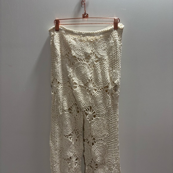 Free People Cream Crochet Flare Pants - Picture 8 of 10